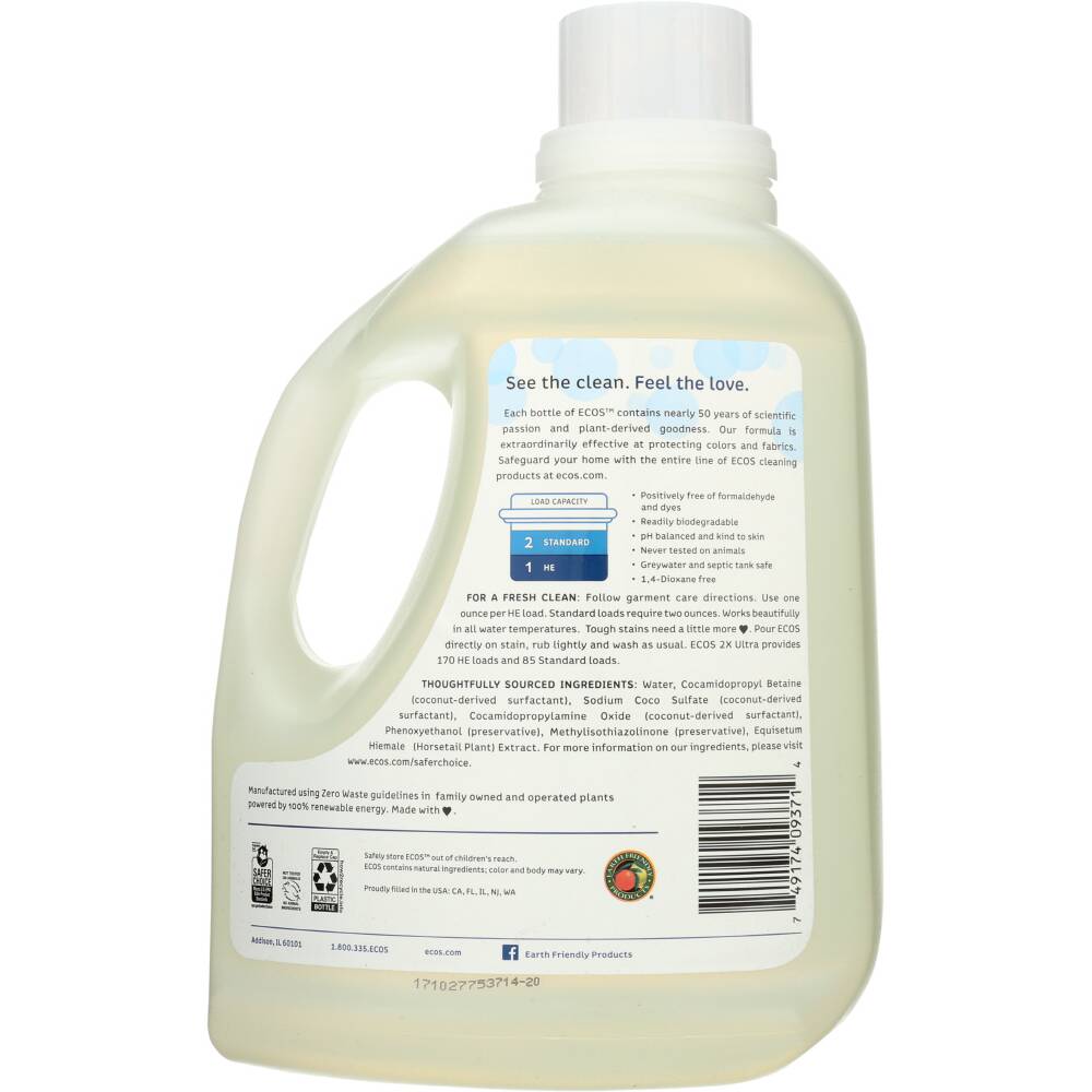 Liquid Laundry Detergent With Free & Clear Readliy Biodegradable Formula -  ECOS®